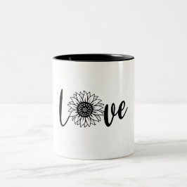 Liebe Sonnenblume Zwei-Tonen-Kaffee-Tasse Zweifarbige Tasse