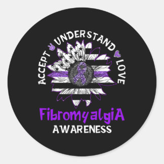 Liebe Sonnenblumen Fibromyalgie Awareness G Runder Aufkleber