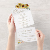 Liebe Sonnenblumen Kürbiskeits-Hochzeit All In One Einladung (Abreißen)