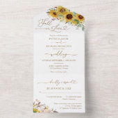 Liebe Sonnenblumen Kürbiskeits-Hochzeit All In One Einladung (Innen Boden)