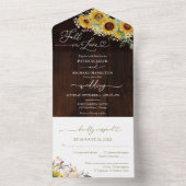 Liebe Sonnenblumen Kürbiskeits-Hochzeit All In One Einladung (Innen Boden)