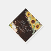 Liebe Sonnenblumen Kürbiskeits-Hochzeit Serviette (Ecke)