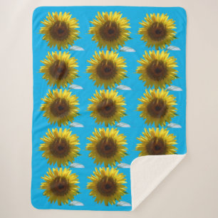 Liebe Sonnenblumen Sherpa Blanket Sherpadecke