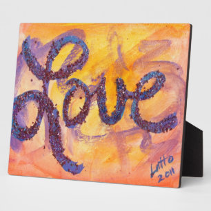 Liebe Sonnenuntergang Golden Glow Painting Gedicht Fotoplatte