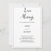 Liebe sorgt immer für Elegante Minimalistisch Einf Einladung (Vorderseite)