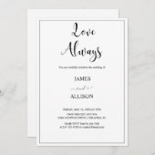 Liebe sorgt immer für Elegante Minimalistisch Einf Einladung (Vorne/Hinten)