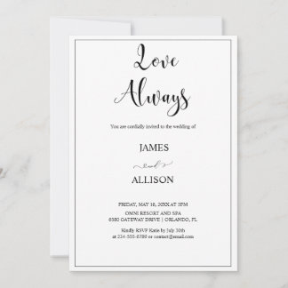 Liebe sorgt immer für Elegante Minimalistisch Einf Einladung