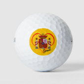 Liebe Spanien Golf Balls, gelbe spanische Flagge, Golfball (Vorderseite)