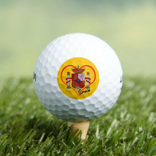 Liebe Spanien Golf Balls, gelbe spanische Flagge, Golfball (Insitu T-Shirt)