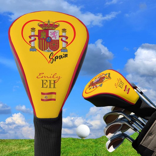 Liebe Spanien, Golf Mit Monogramm, Herz, spanische Headcover