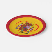 Liebe Spanien Party, patriotische spanische Flagge Pappteller (Schrägansicht)