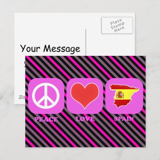 Liebe Spanien Postkarte (Vorne/Hinten)