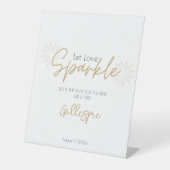 Liebe-Sparkle-Absenden gelassen Sockelschild (Vorderseite)