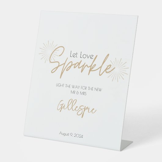 Liebe-Sparkle-Absenden gelassen Sockelschild (Vorderseite)