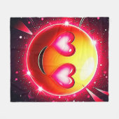 Liebe Sparkle Emoji Hearts Fleecedecke (Vorderseite (Horizontal))