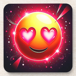 Liebe Sparkle Emoji Hearts Getränkeuntersetzer
