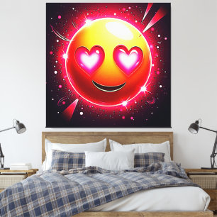 Liebe Sparkle Emoji Hearts Leinwanddruck