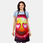 Liebe Sparkle Emoji Hearts Schürze (Getragen)