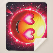 Liebe Sparkle Emoji Hearts Sherpadecke (Vorderseite)