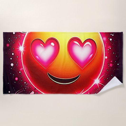 Liebe Sparkle Emoji Hearts Strandtuch (Vorderseite)