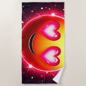 Liebe Sparkle Emoji Hearts Strandtuch (Vorderseite)