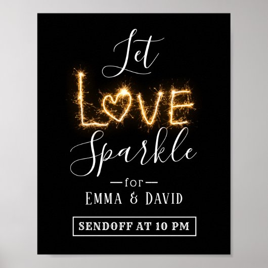 Liebe-Sparkle gelassen | Sparkler Send Off Wedding Poster (Vorne)