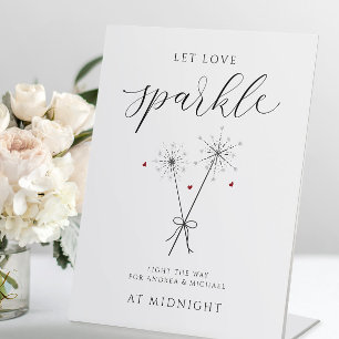 Liebe Sparkle gelassen - Sparkler Sendoff Sign Wed Sockelschild