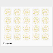 Liebe Sparkle Gold Confetti auf der White Wedding Quadratischer Aufkleber (Blatt)