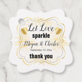 Liebe Sparkle Gold Hearts Zitat Foto Hochzeit gela Geschenkanhänger