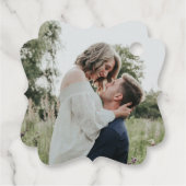 Liebe Sparkle Gold Hearts Zitat Foto Hochzeit gela Geschenkanhänger (Rückseite)