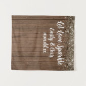 Liebe Sparkle Hochzeitskulisse Hintergrund Rustika Wandteppich (Vorderseite (Horizontal))