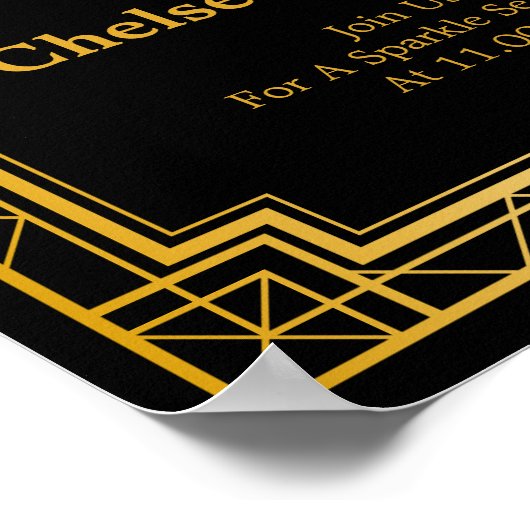 Liebe Sparkle Hochzeitszeichen gelassen | Gatsby A Poster (Ecke)