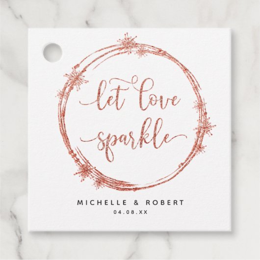 Liebe sparkle lass, Blush, Rose Gold Geschenkanhänger (Vorderseite)