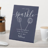 Liebe Sparkle Navy Blauer Signaturskript gelassen Sockelschild (In SItu)