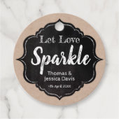 Liebe Sparkle Rustic Kraft Chalkboard Hochzeit gel Geschenkanhänger (Vorderseite)