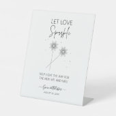 Liebe Sparkle Sign Wedding Just Married Dekor G400 Sockelschild (Vorderseite)