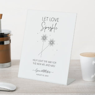 Liebe Sparkle Sign Wedding Just Married Dekor G400 Sockelschild