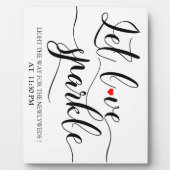 Liebe Sparkle signieren Tabletop Plaque mit Easel  Fotoplatte (Vorderseite)