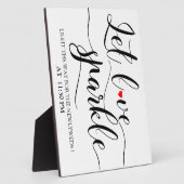 Liebe Sparkle signieren Tabletop Plaque mit Easel  Fotoplatte (Seite)