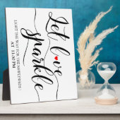 Liebe Sparkle signieren Tabletop Plaque mit Easel  Fotoplatte (Seite)