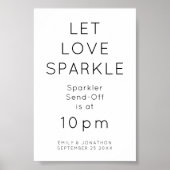 Liebe Sparkle Sparkler Time Wedding Sign gelassen Poster (Vorne)