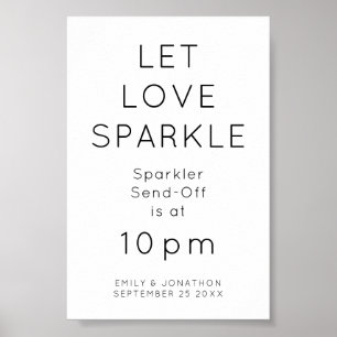 Liebe Sparkle Sparkler Time Wedding Sign gelassen Poster