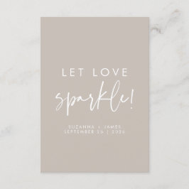Liebe Sparkle Taupe Wedding Sparkler Tag gelassen