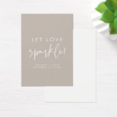Liebe Sparkle Taupe Wedding Sparkler Tag gelassen (Schreibtisch)
