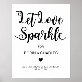 Liebe-Sparkle-Zeichen gelassen | Moderne Kalligraf Poster