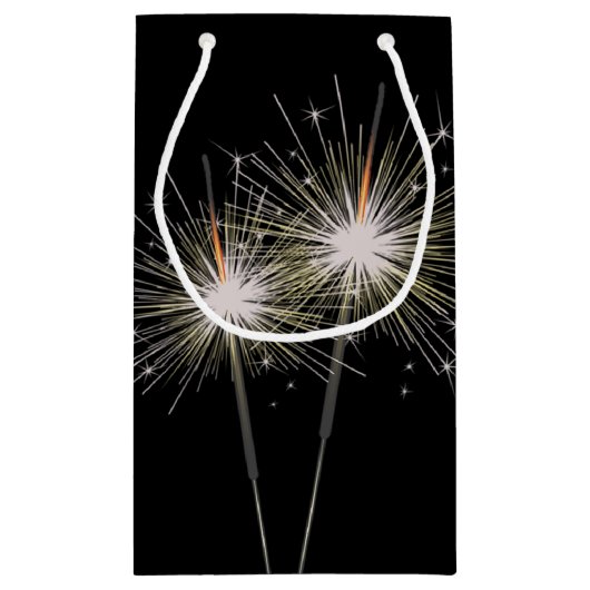 Liebe Sparklers auf schwarz Kleine Geschenktüte (Rückseite)