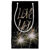 Liebe Sparklers auf schwarz Kleine Geschenktüte (Vorderseite)