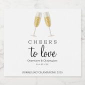 Liebe Sparkling Toast Hochzeit Moderne Schaumweinetikett (Einzelnes Label)