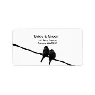 Liebe/Sparrow auf dem Hochzeitslabel Adressaufkleber
