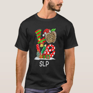 Liebe Speech Sprachpathologe Kariert Apple Santa T-Shirt